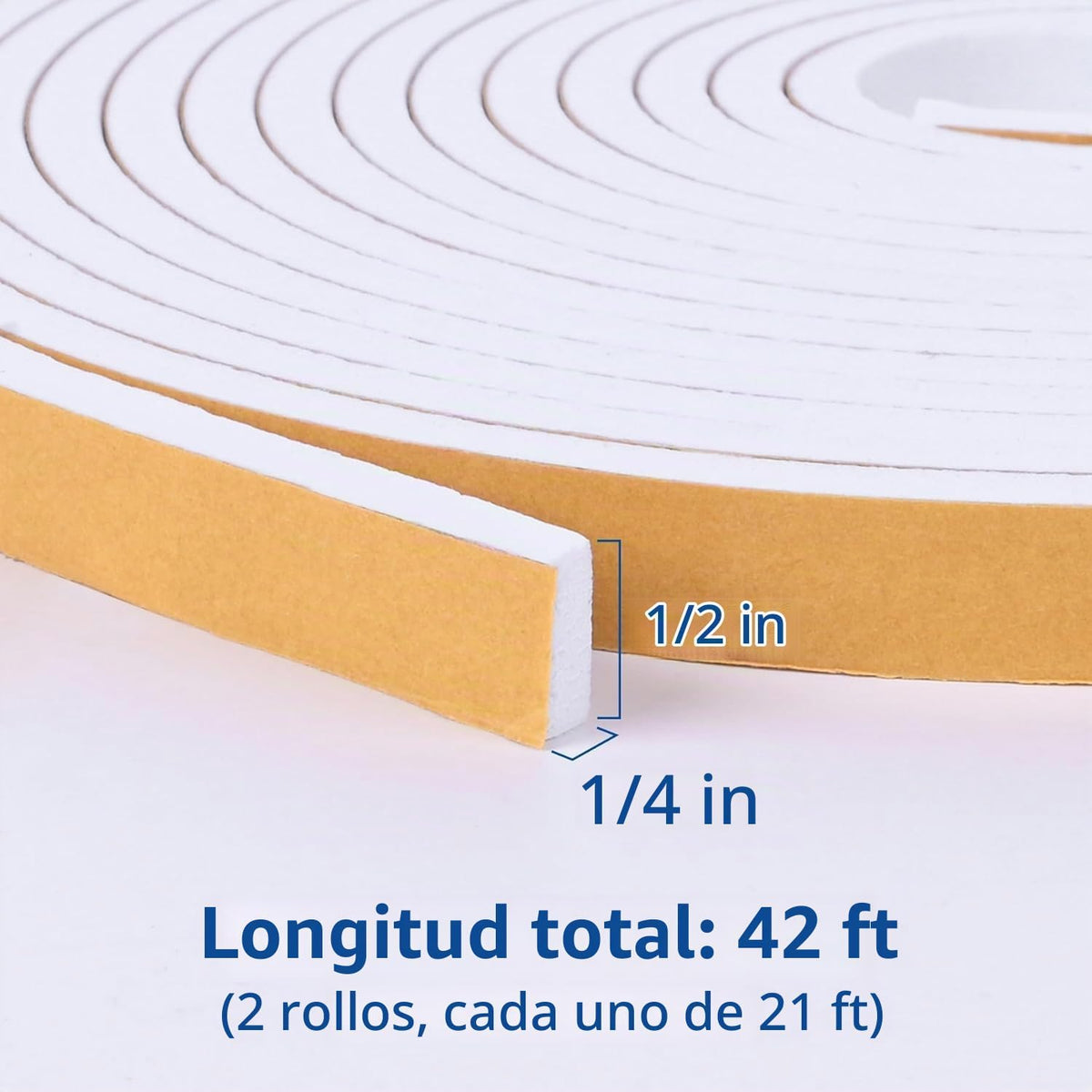 Cinta de Espuma Autoadhesiva Burlete de 1\/2 pulgada x 1\/4 pulgada...