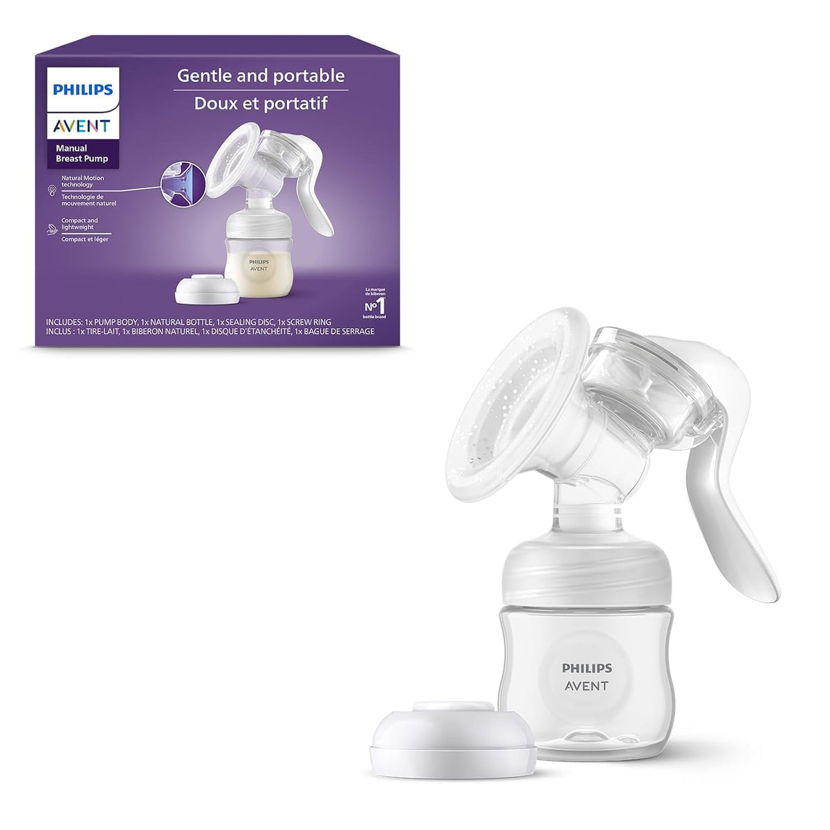 Philips Avent Extractor de leche manual, bombeo fácil con tecnologí...