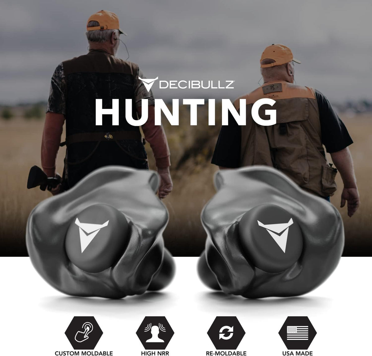 Decibullz - Tapones para oídos moldeables a medida, 31 dB NRR más a...