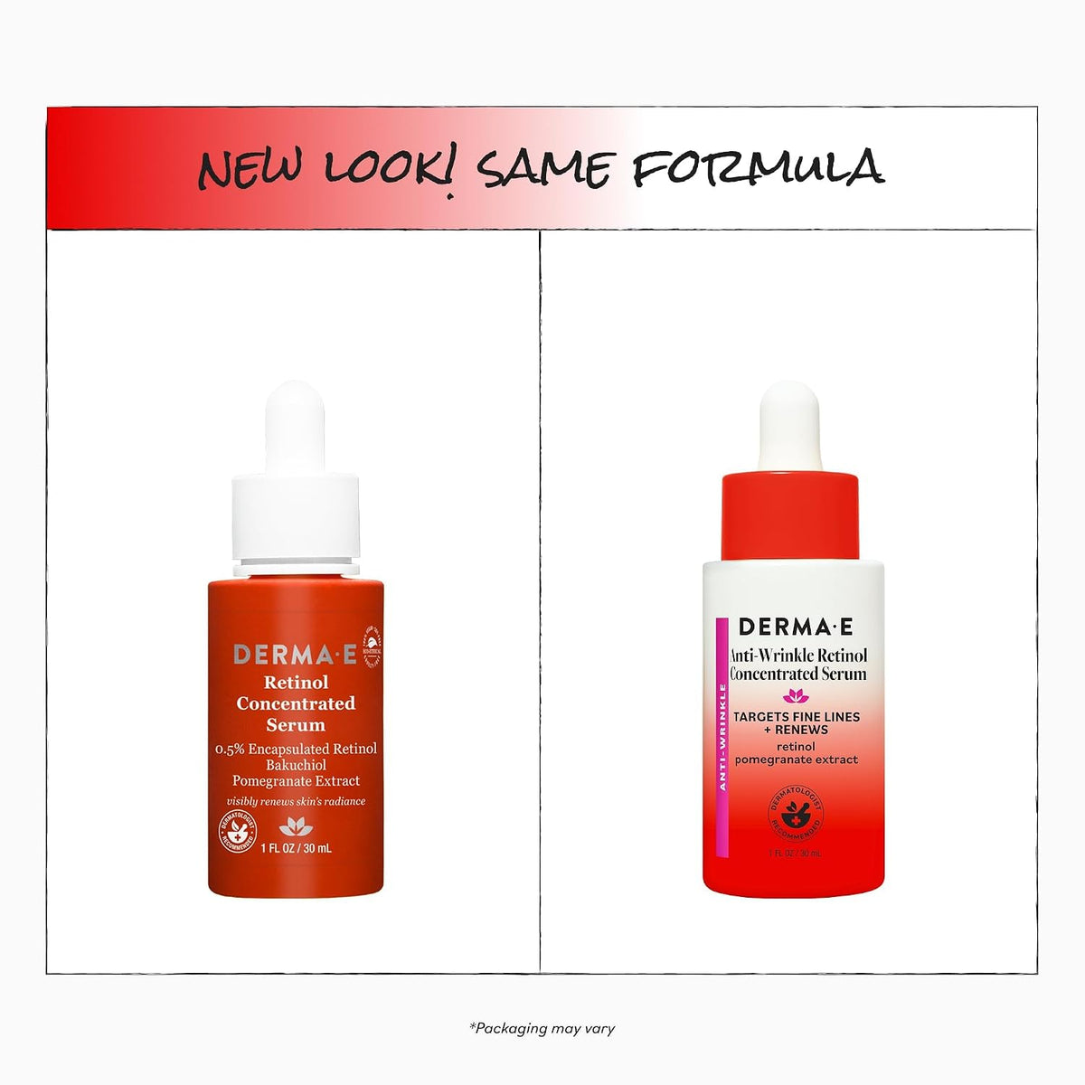 DERMA E Suero concentrado de retinol antiarrugas para cara, 1 onza...