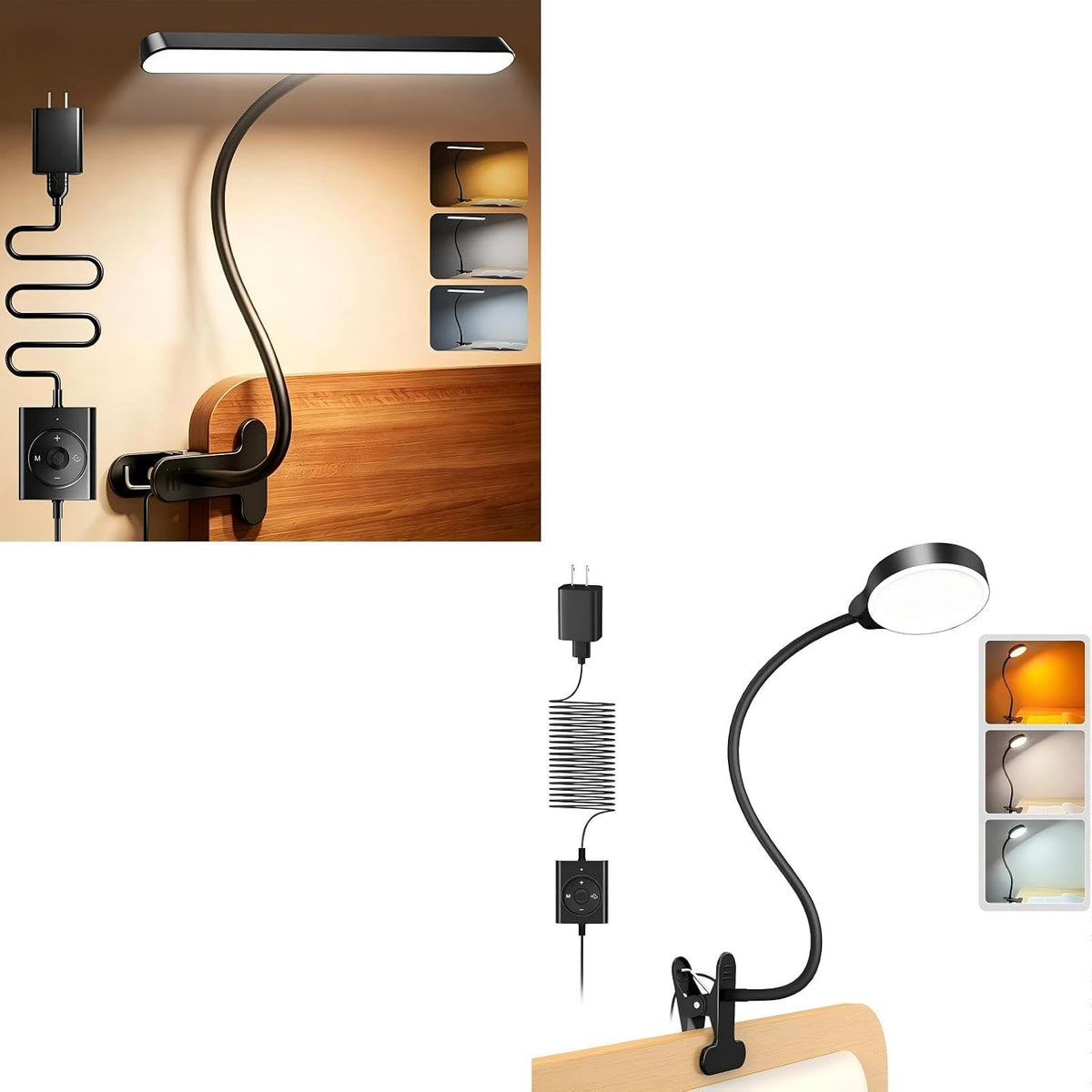 Glocusent Luz de clip horizontal de 7 W y luz de clip de 5 W