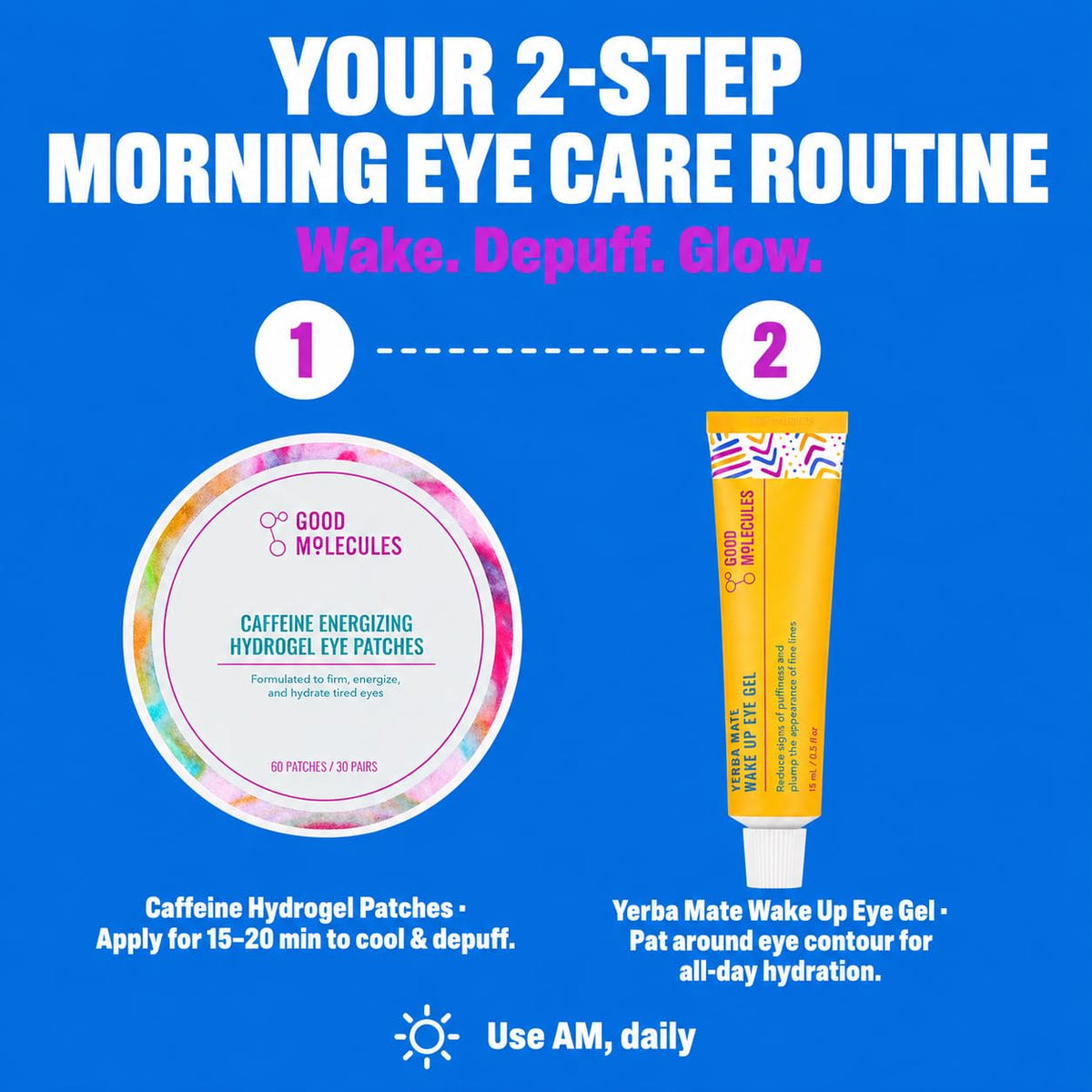 Good Molecules Set de ojos energizante, gel para ojos de yerba mate...
