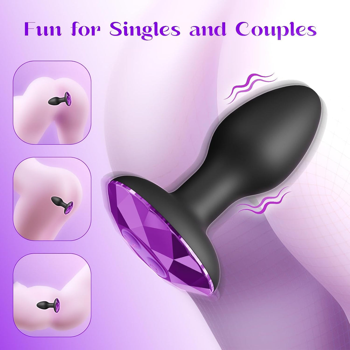 Vibrador Anal Juguetes Sexuales para Adultos con 10 Modos de Rotaci...