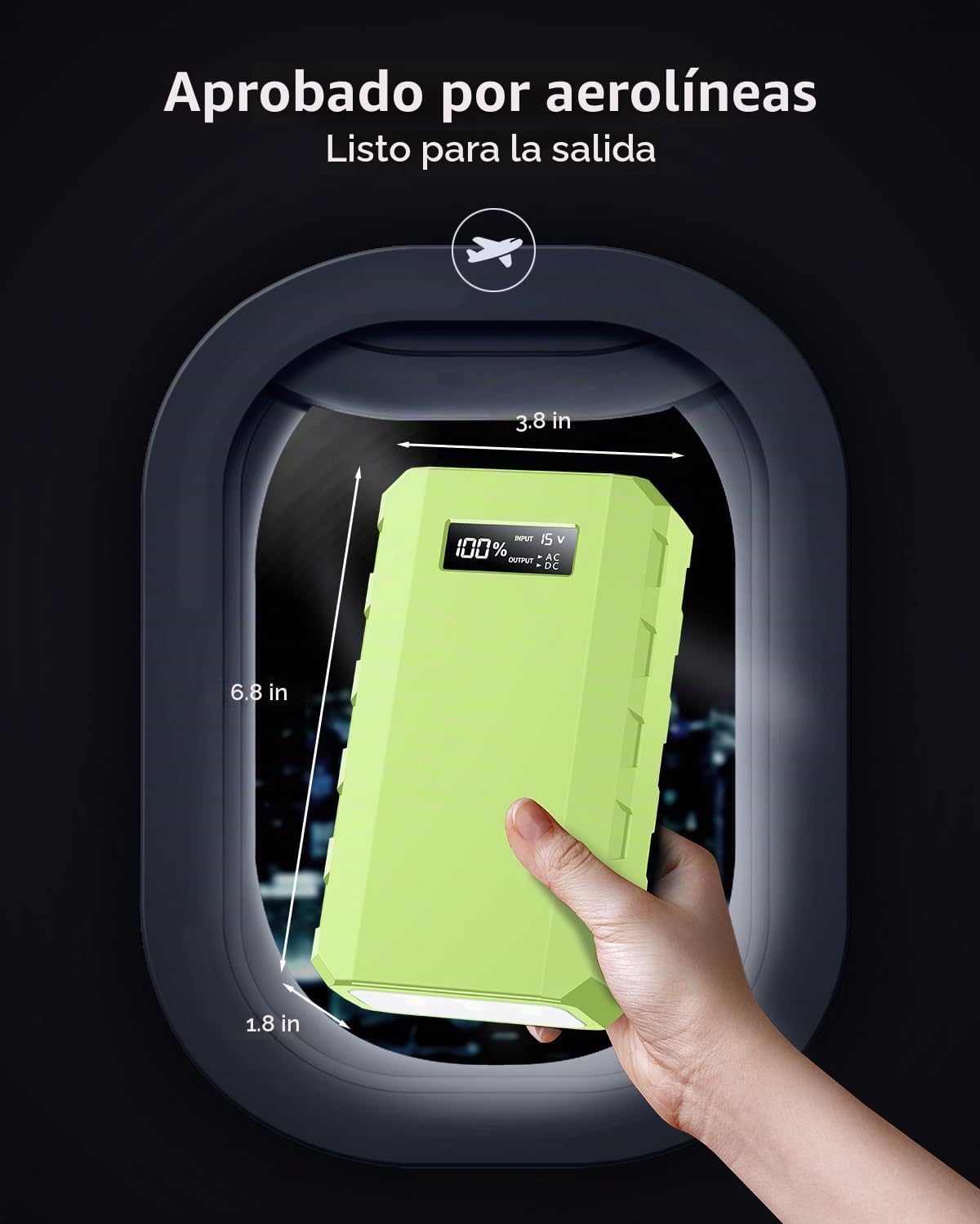 Apowking Banco de energía portátil con salida de CA, cargador portá...