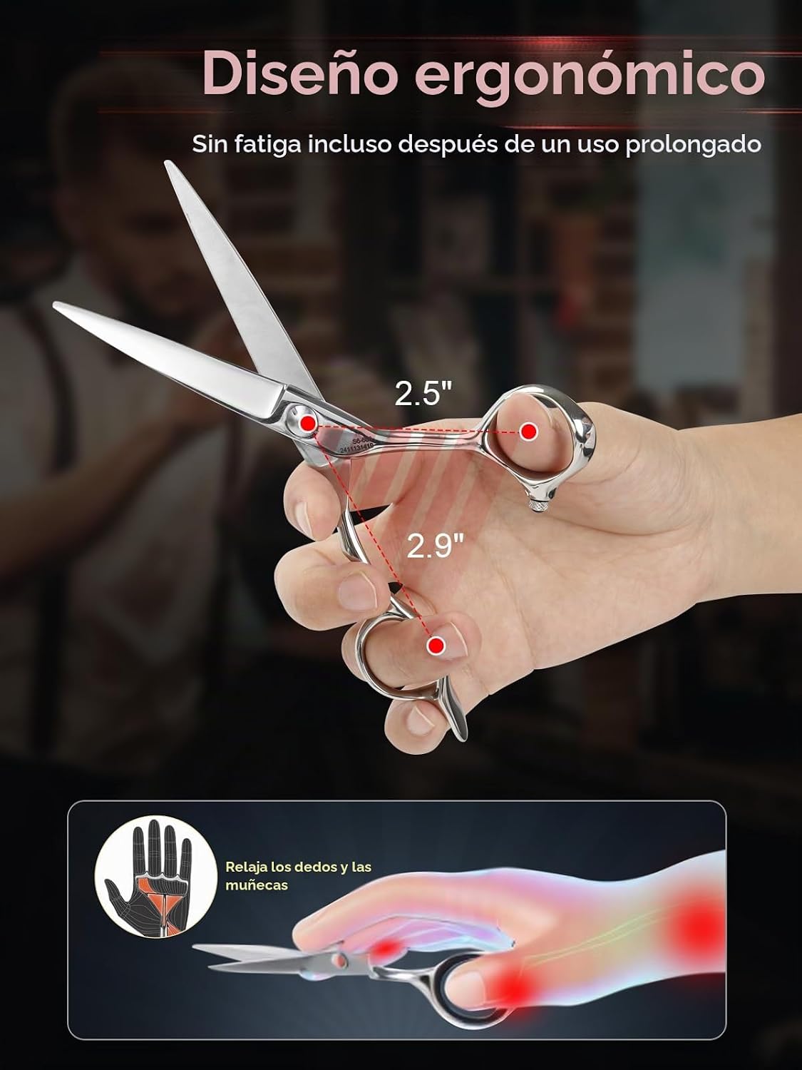 Tijeras de corte de cabello profesionales, tijeras de peluquero de...