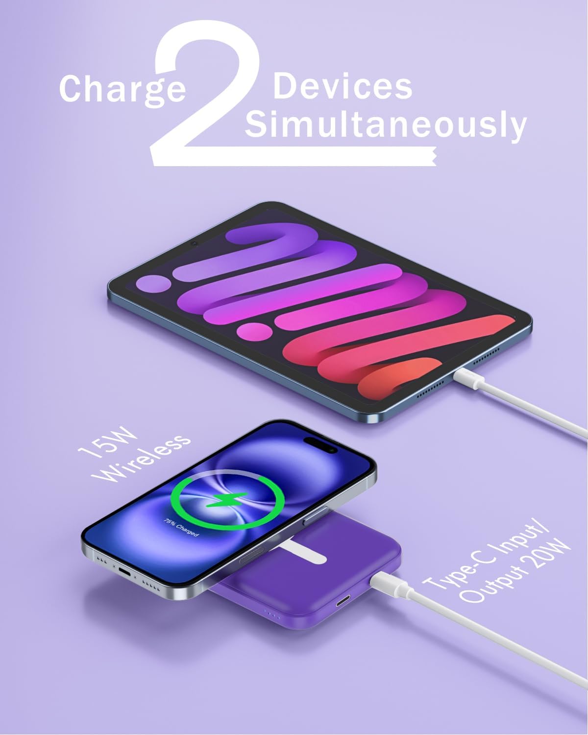 podoru para MagSafe Power Bank 5000mAh, cargador portátil magnético...