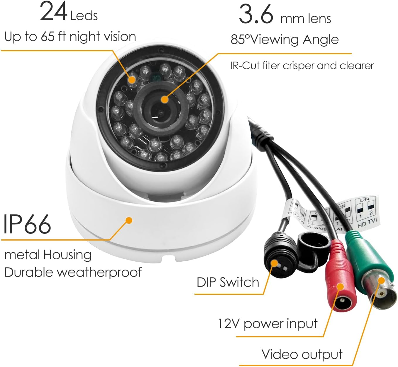 Cámara CCTV analógica HD 1080P 4 en 1 (TVI\/AHD\/CVI\/960H analógic...
