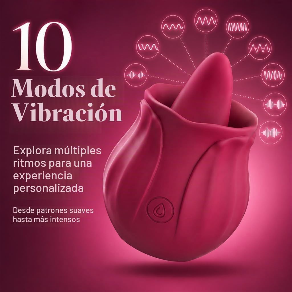Juguetes Sexuales para Lengua Vibrador de Rosa para Clítoris para L...