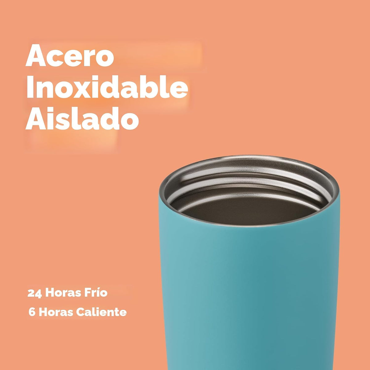 Owala SmoothSip Slider - Vaso de café aislado de acero inoxidable,...