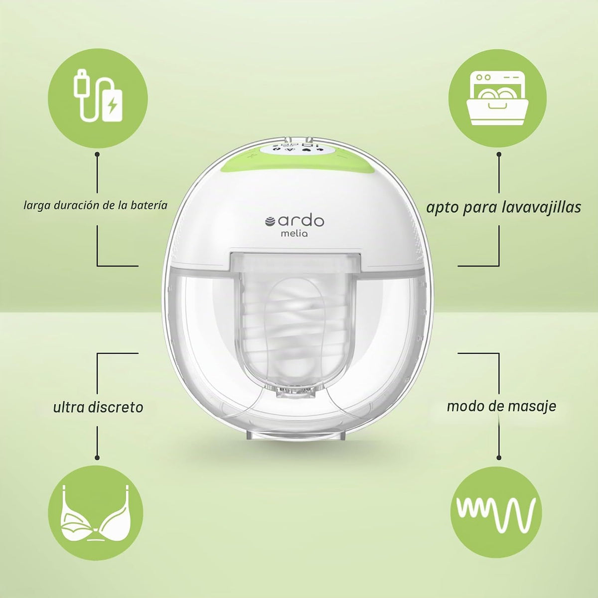 Ardo Melia - Extractor de leche manos libres portátil, grado hospit...