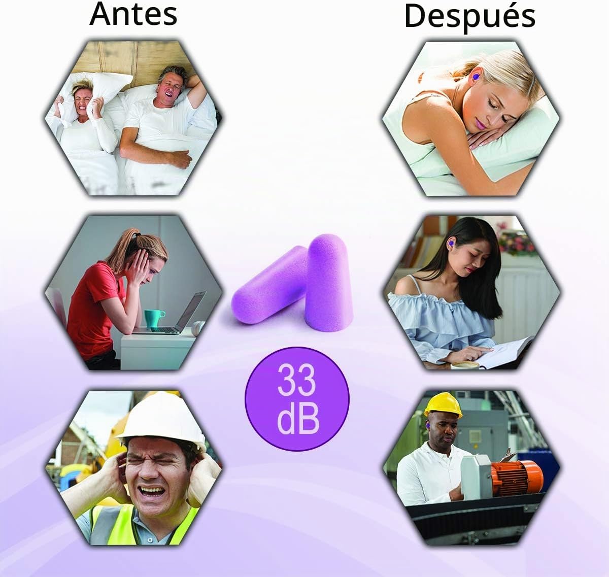 MOLDEX Tapones para los oídos de espuma suave Softies® para dormir,...