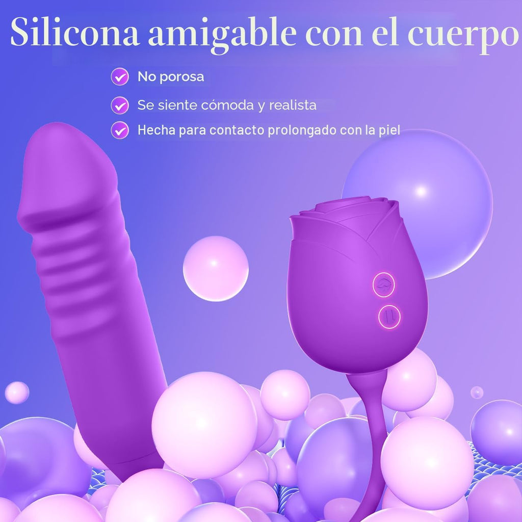 MOOLIGIRL - Vibrador de succión de rosas para mujeres, juguetes par...
