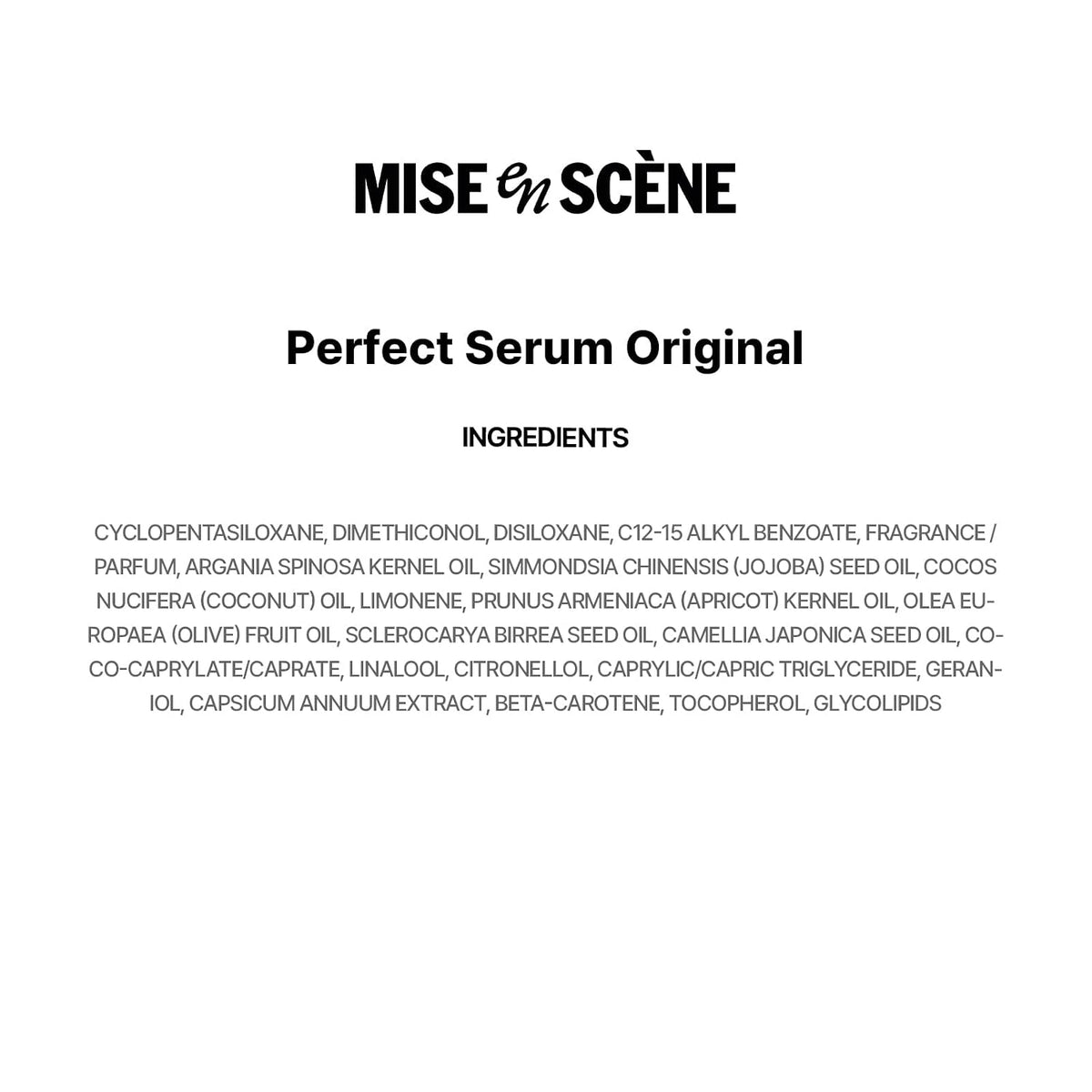 Mise En Scene Perfect Serum Original Trial Size - Mini aceite para...