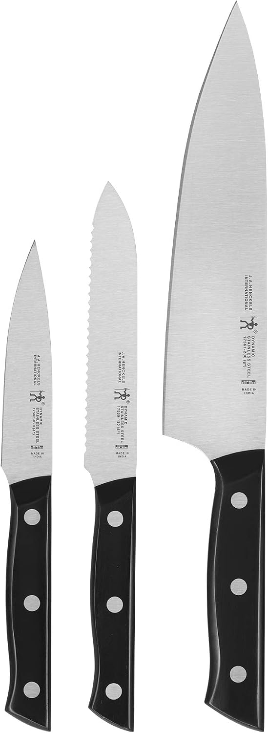 HENCKELS Dynamic Razor-Sharp - Juego de cuchillos de cocina de 3 pi...