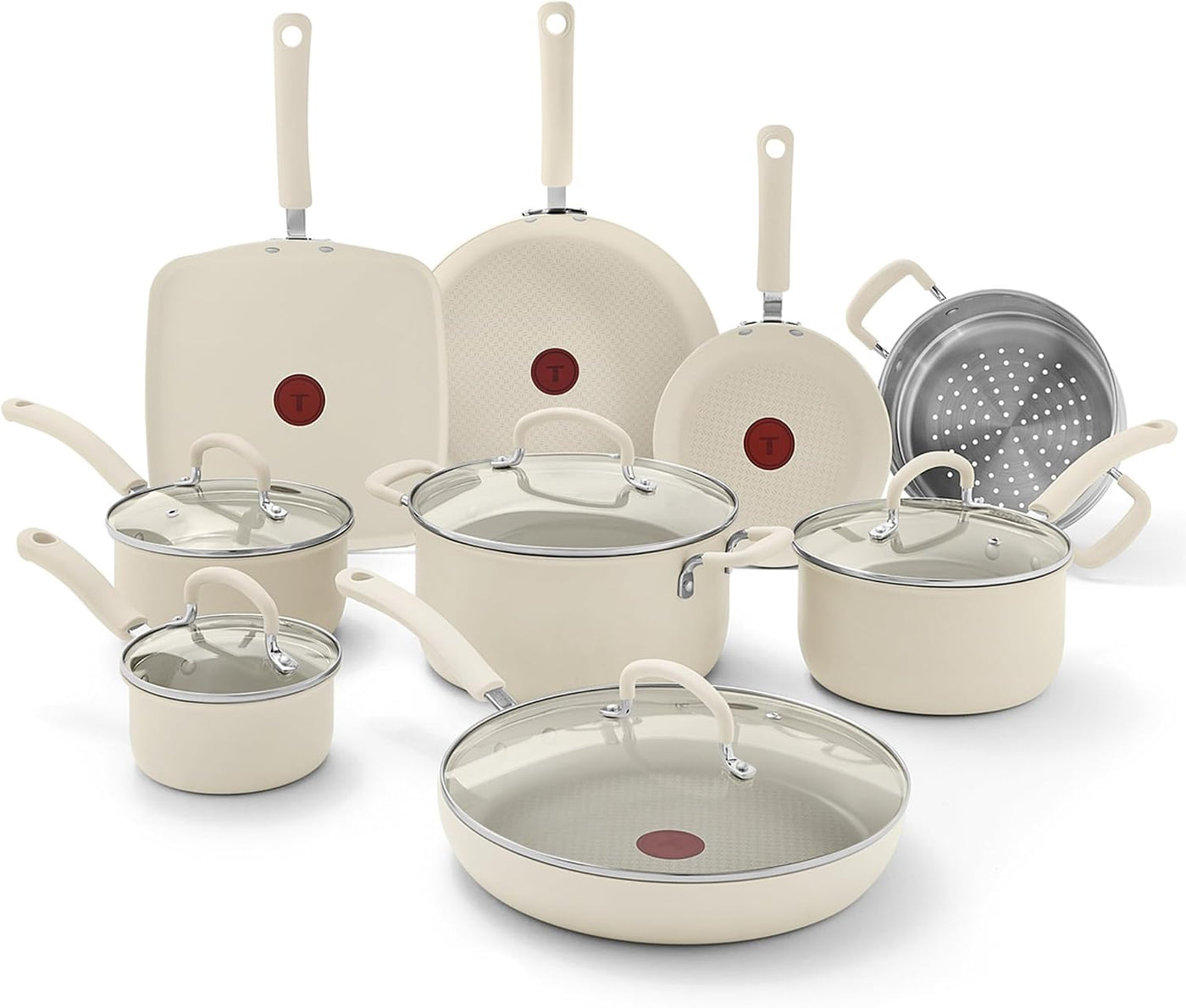 T-fal Ultimate - Juego de utensilios de cocina antiadherentes, 14 p...