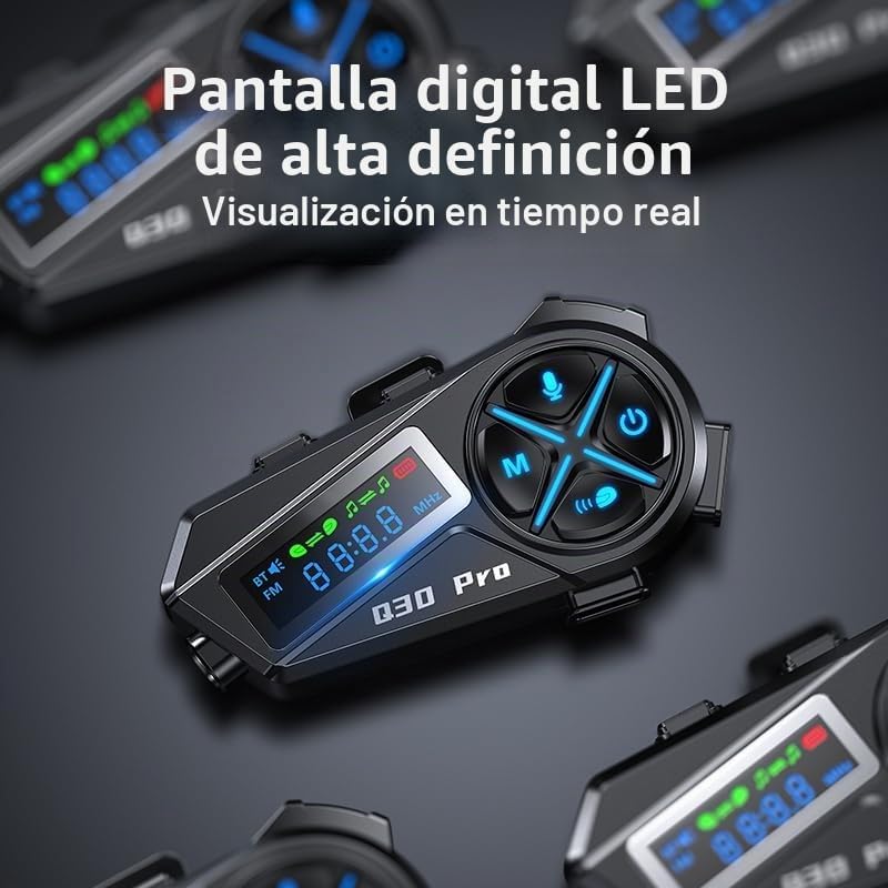 YMY Walkie Talkies para casco, kit de intercomunicación para motoci...