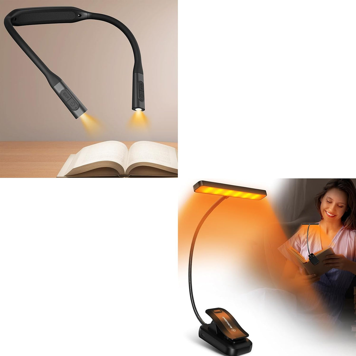 Glocusent 26 luces LED recargables para leer en la cama, cuidado de...