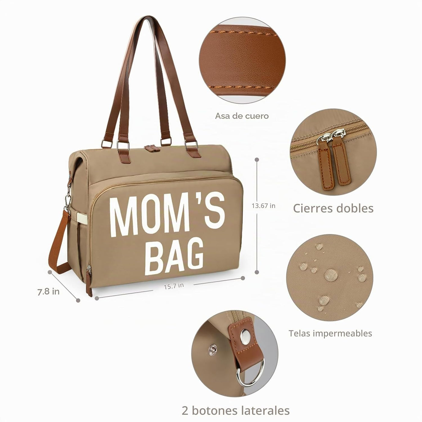 Pripher - Bolso para pañales de mamá 4 en 1, bolso para bebé con 4...