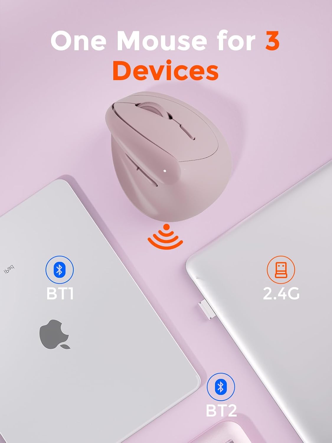 DAREU Ratón inalámbrico vertical ergonómico para manos pequeñas, mo...