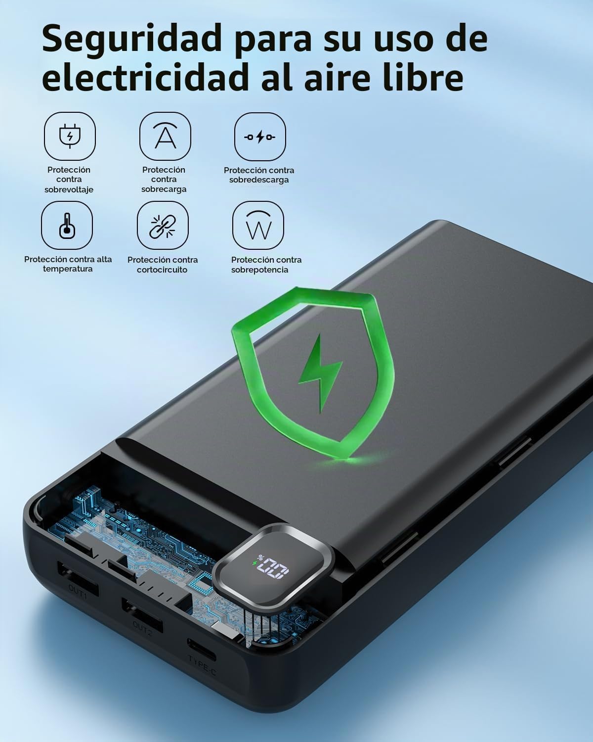 50000mAh 22.5W cargador portátil de carga rápida del banco del pode...