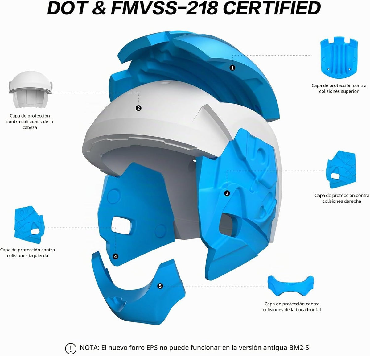 FreedConn BM2-S Casco de motocicleta Bluetooth, casco de moto modul...
