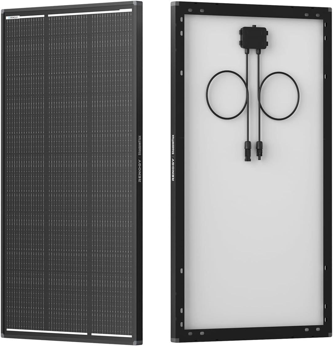 Panel solar Renogy ShadowFlux de 120 vatios, tipo N, 25% de alta ef...