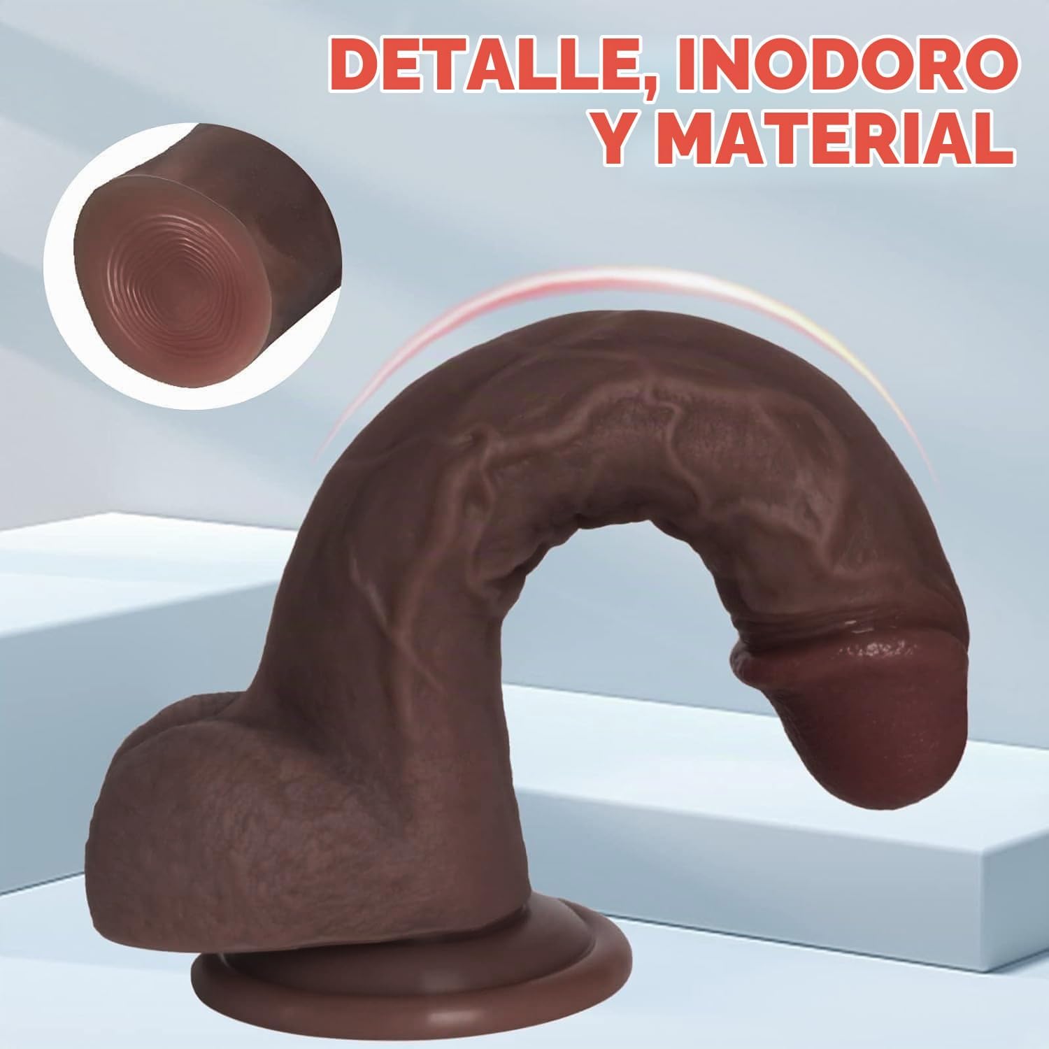 kstert Consolador de silicona líquida marrón realista de 7.8 pulgad...