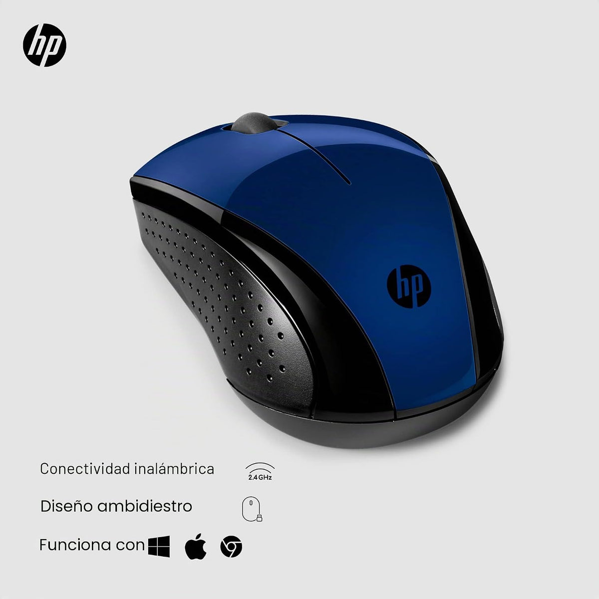 HP Ratón inalámbrico X3000 G3 - Azul, batería de 15 meses, agarres...