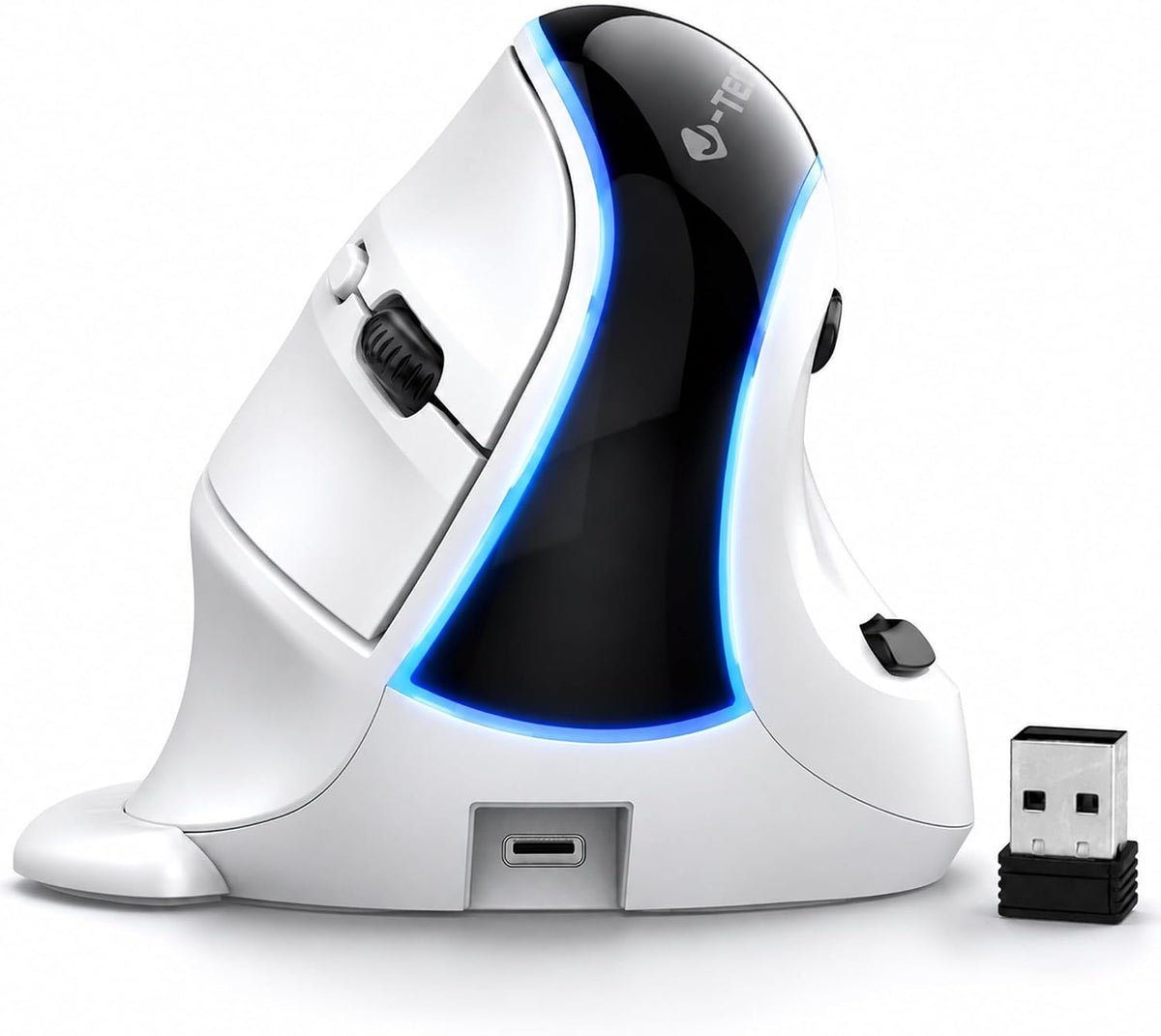 J-Tech Digital Ratón inalámbrico, mouse ergonómico vertical con mod...