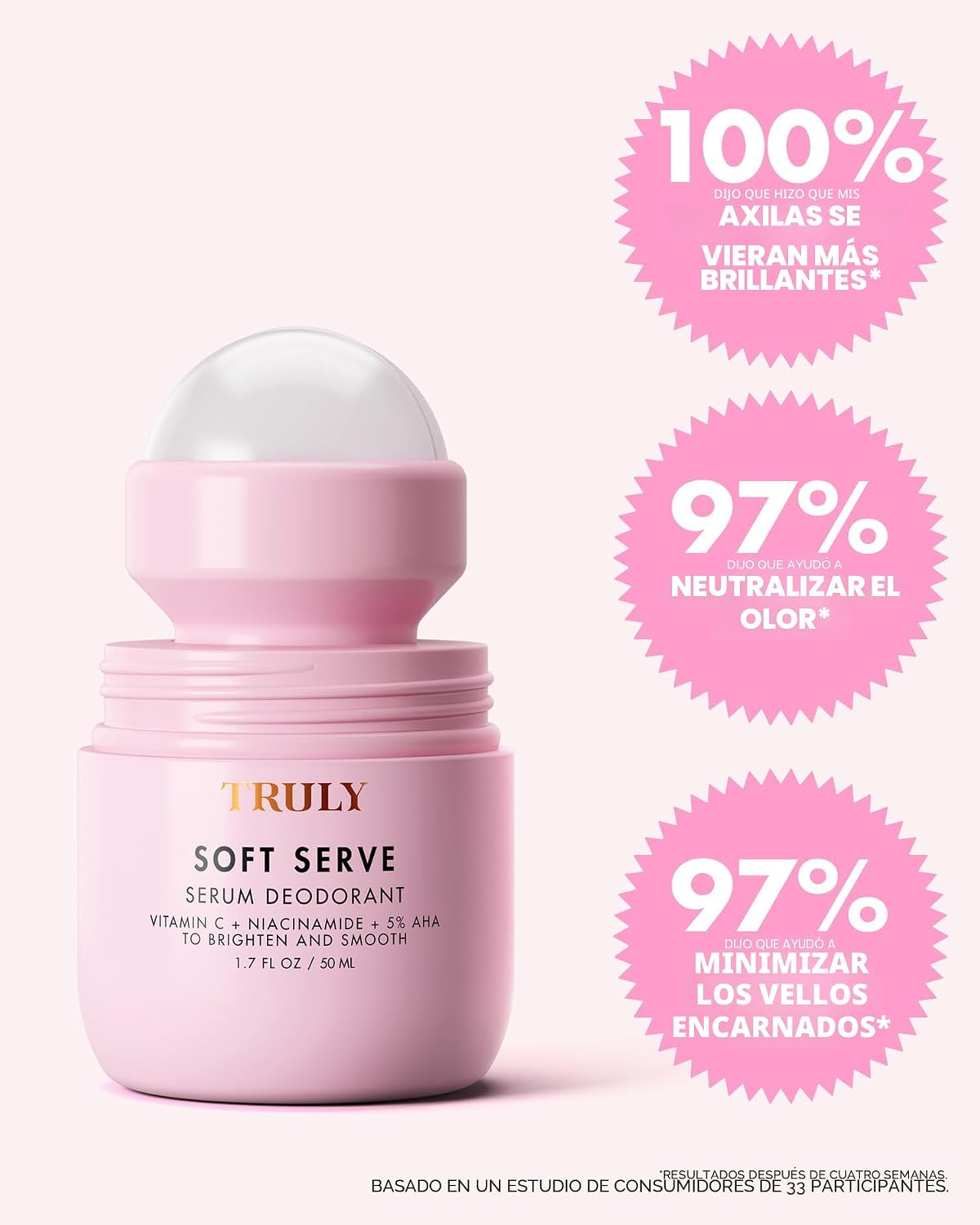 Truly Desodorante de suero Beauty Soft Serve | Desodorante AHA sin...