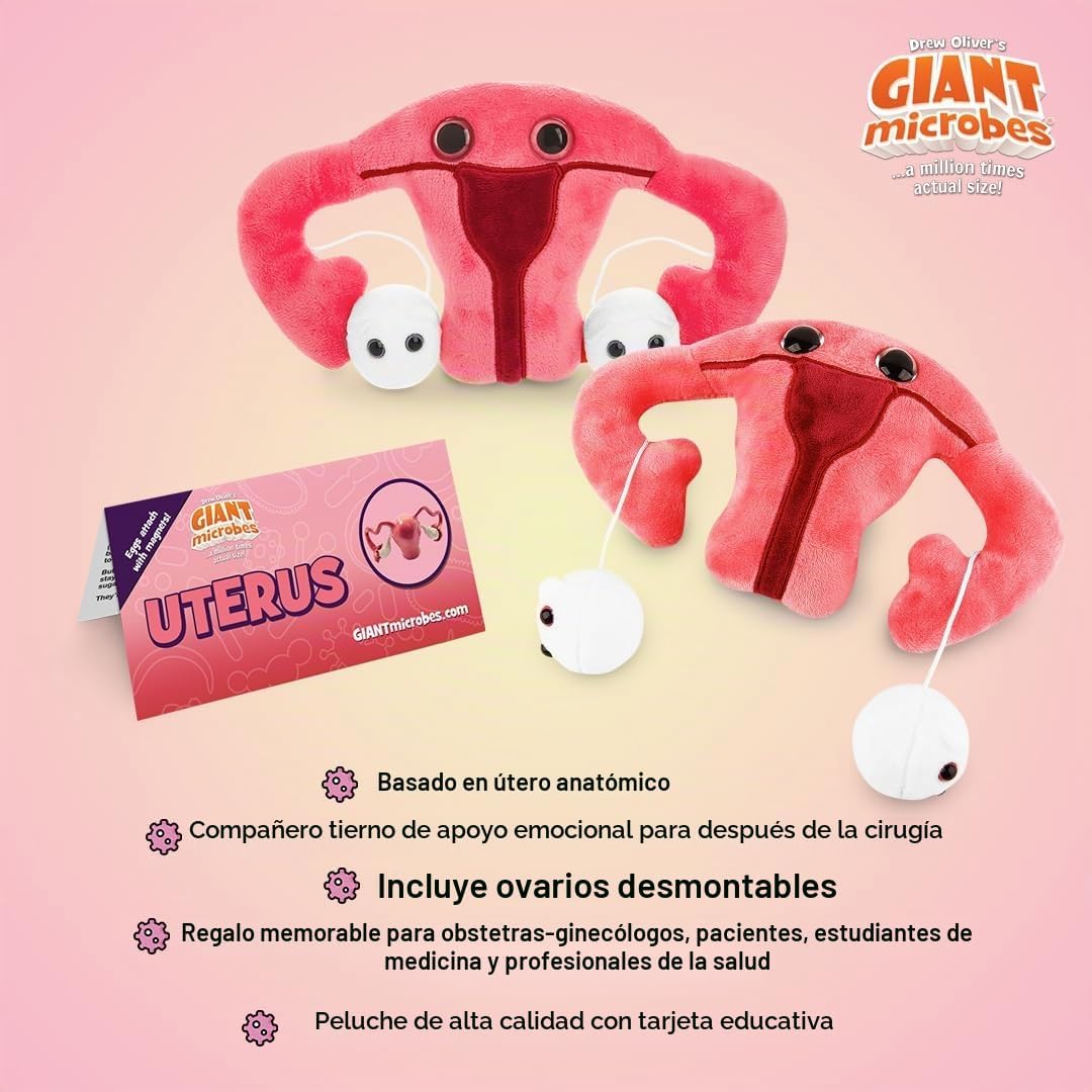 GIANT MICROBES Juguete de peluche de útero, regalos de histerectomí...
