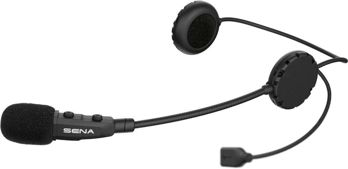 Sena 3S Plus Boom Auriculares Bluetooth para motocicleta, color negro