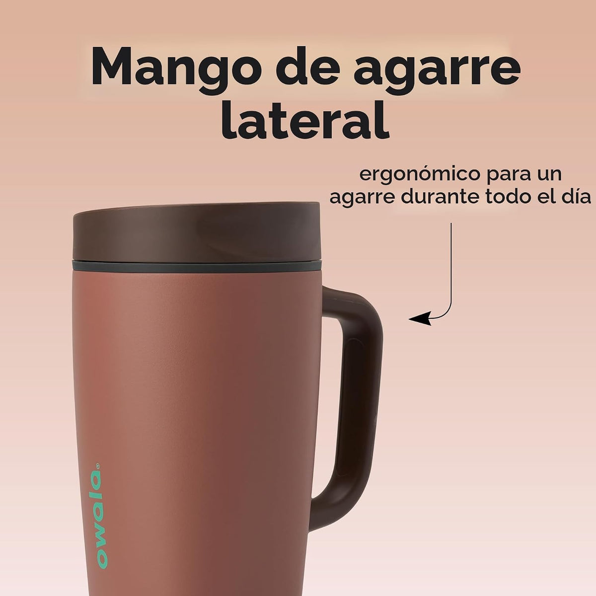 Owala SmoothSip Slider - Taza de viaje aislada de acero inoxidable...
