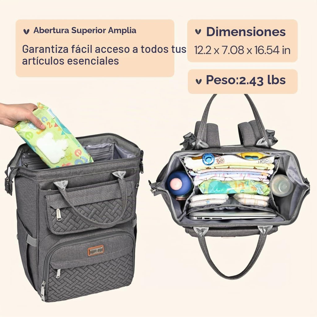BabbleRoo - Mochila para pañales, mochilas grandes multifuncionales...