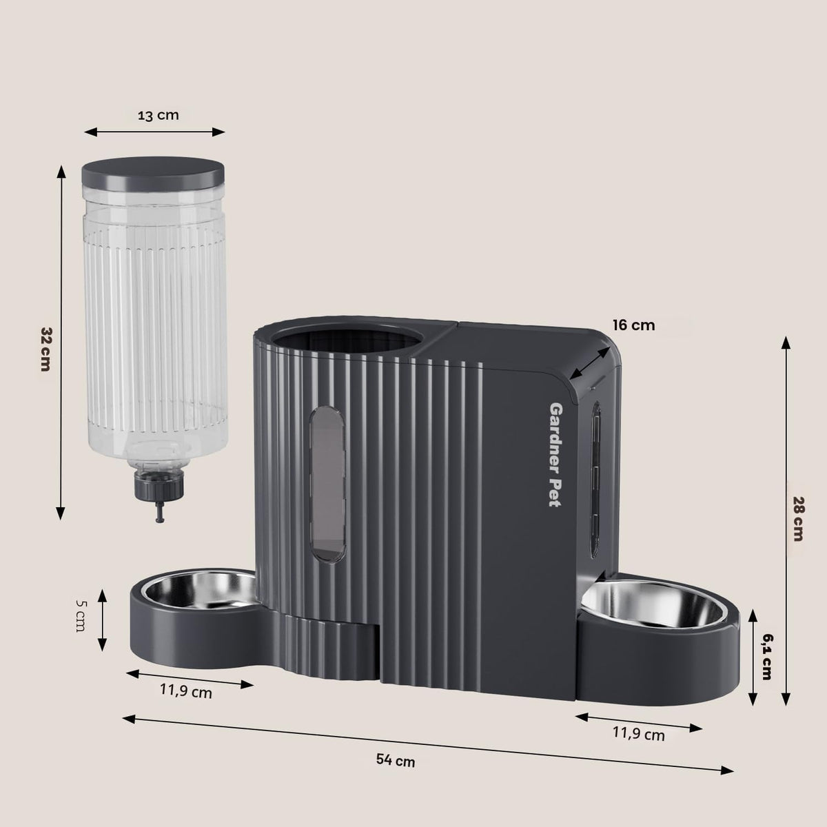 Gardner Pet Dispensador Automático por Gravedad de Comida para Gato...