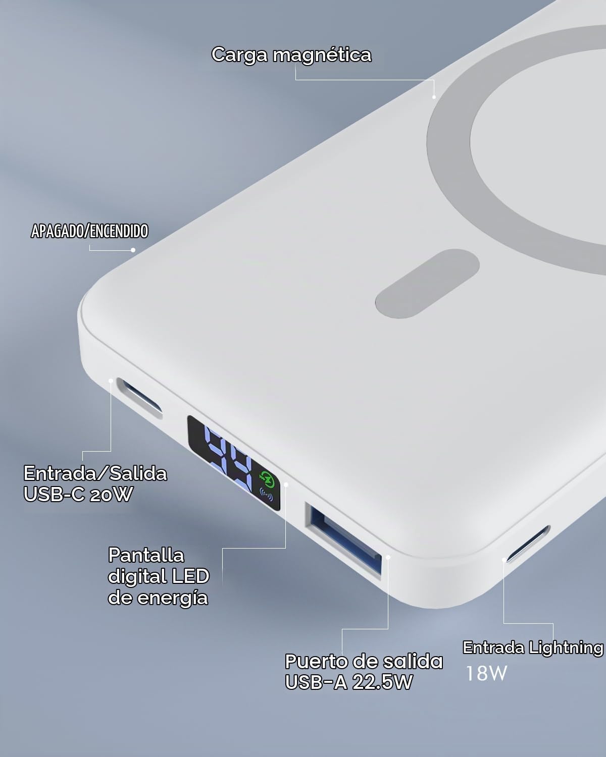 podoru para MagSafe Power Bank, cargador portátil magnético plegabl...