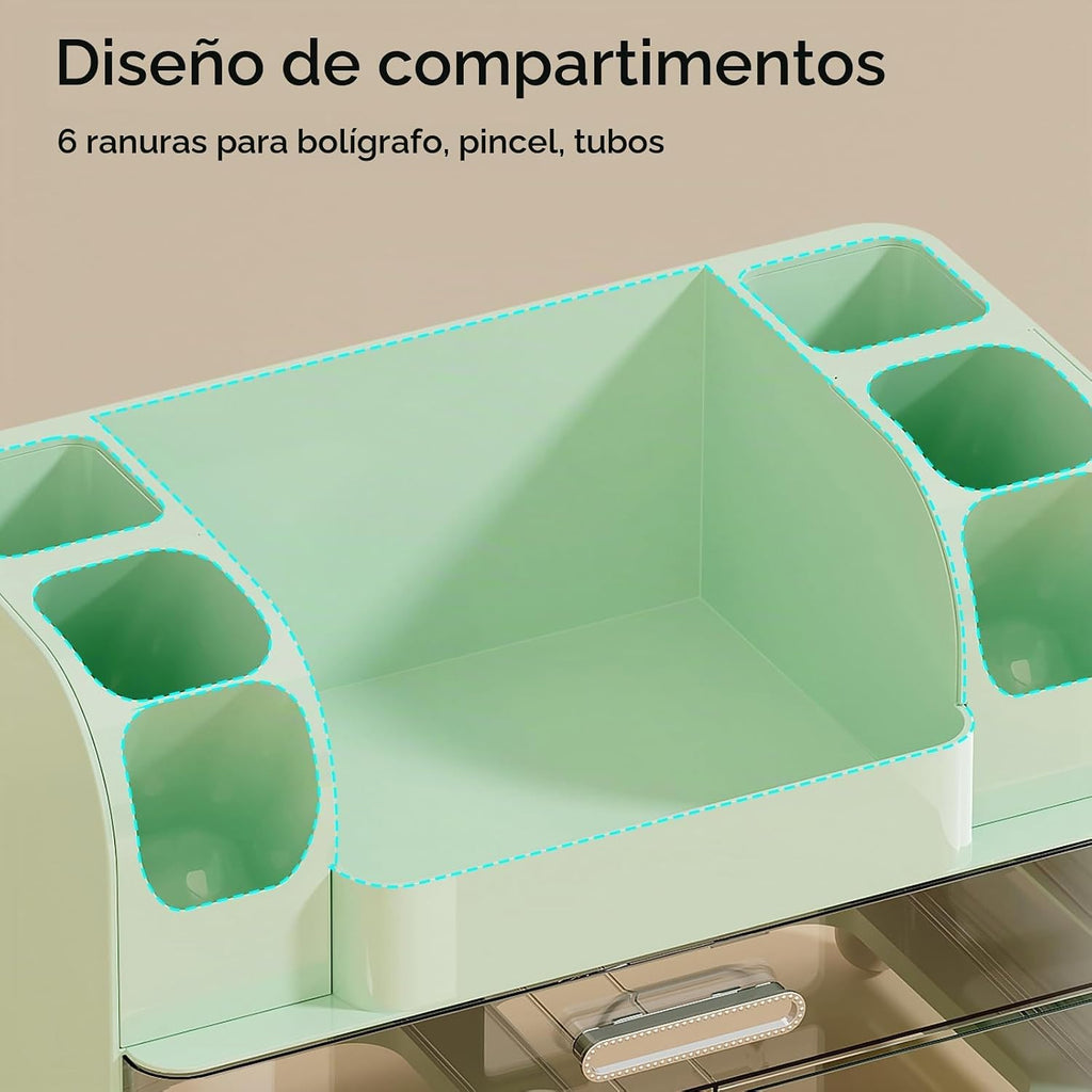 UFORU Organizador de maquillaje para tocador con 2 cajones grandes,...