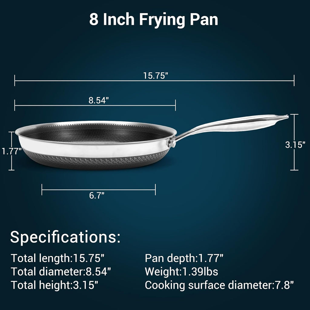 Legacy Culinaryware - Sartén híbrida de acero inoxidable de tres ca...