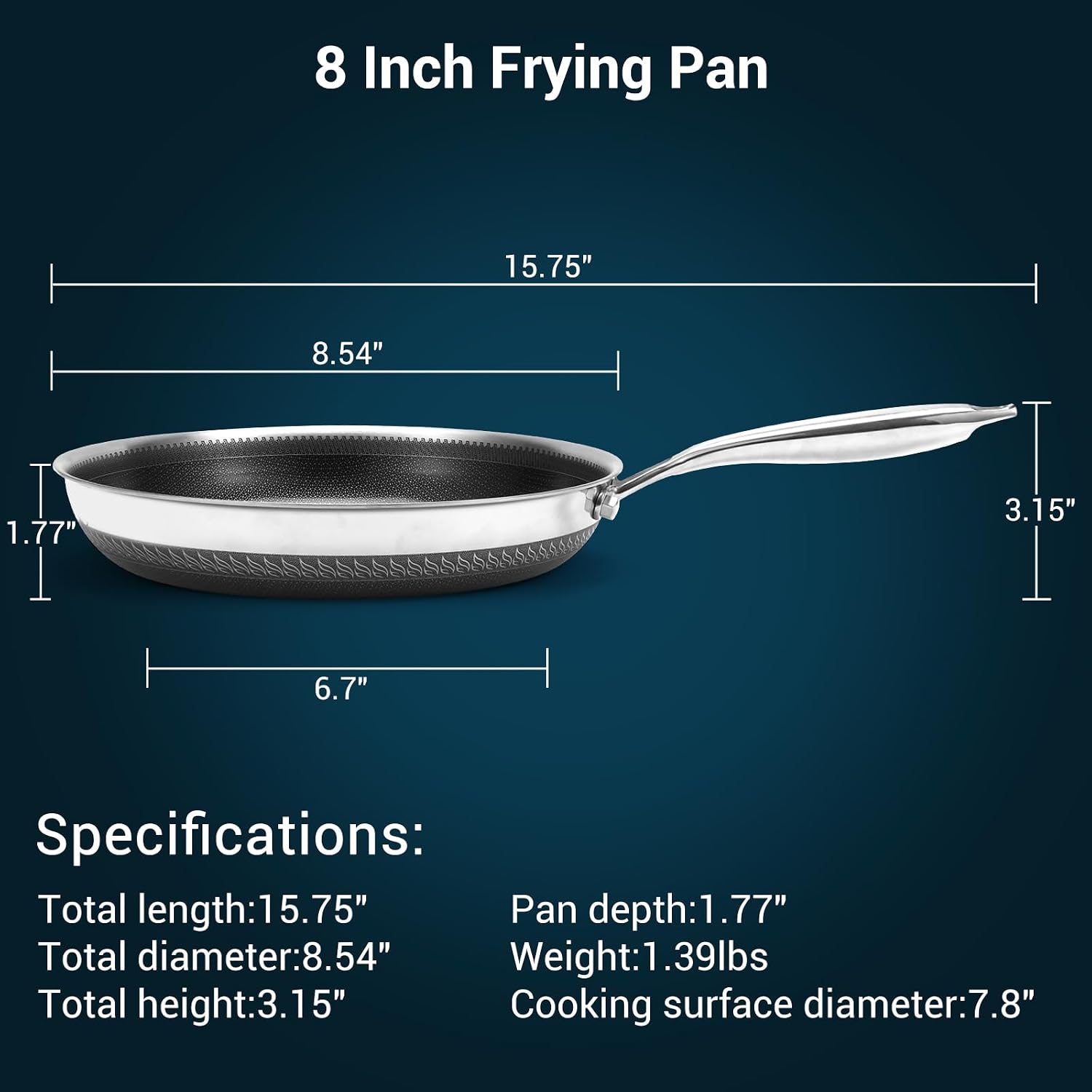 Legacy Culinaryware - Sartén híbrida de acero inoxidable de tres ca...