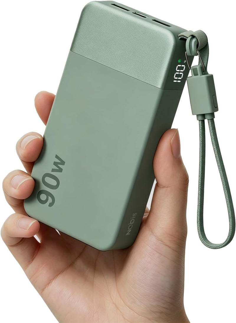 NOBIS Cargador portátil de 90 W, batería externa de 20000 mAh con c...