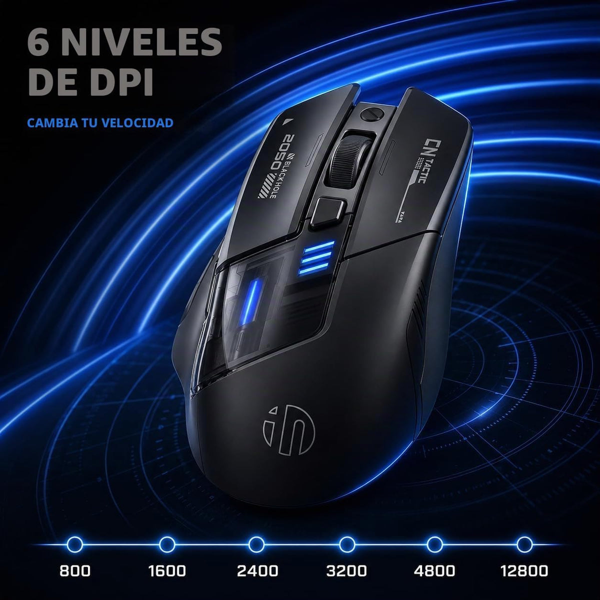 INPHIC Ratón inalámbrico A9 Explorer para portátil, 2.4G\/Bluetooth...