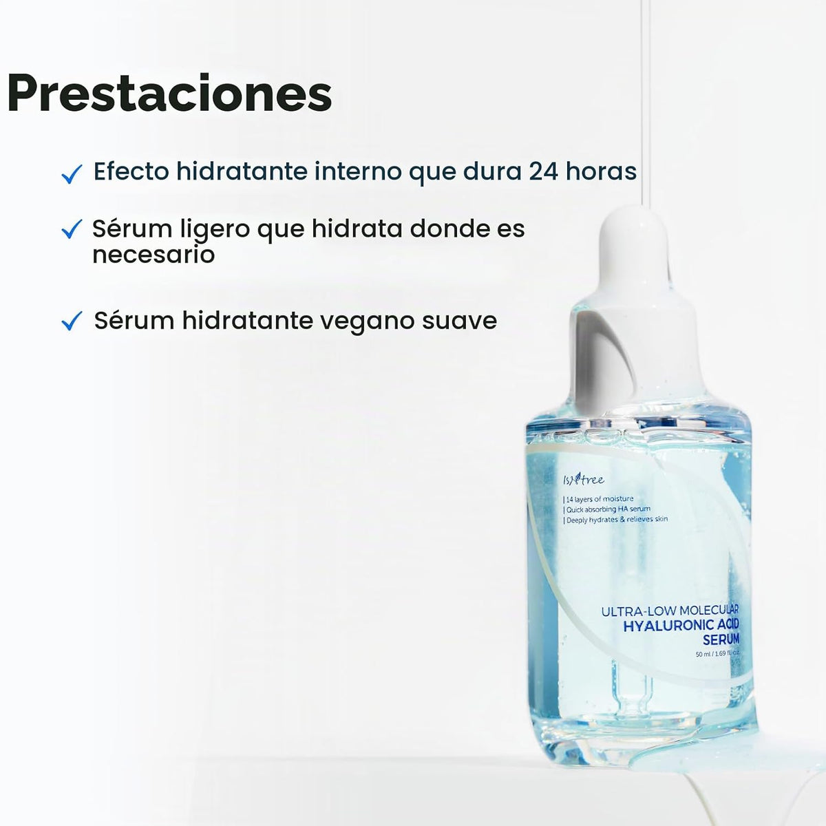 ISNTREE Suero de ácido hialurónico molecular ultrabajo | Suero faci...