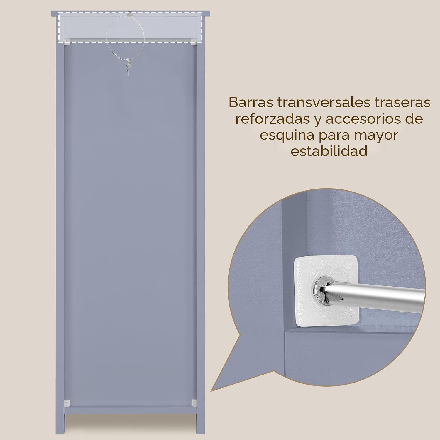 Yaheetech Armario de suelo de baño, organizador de almacenamiento l...