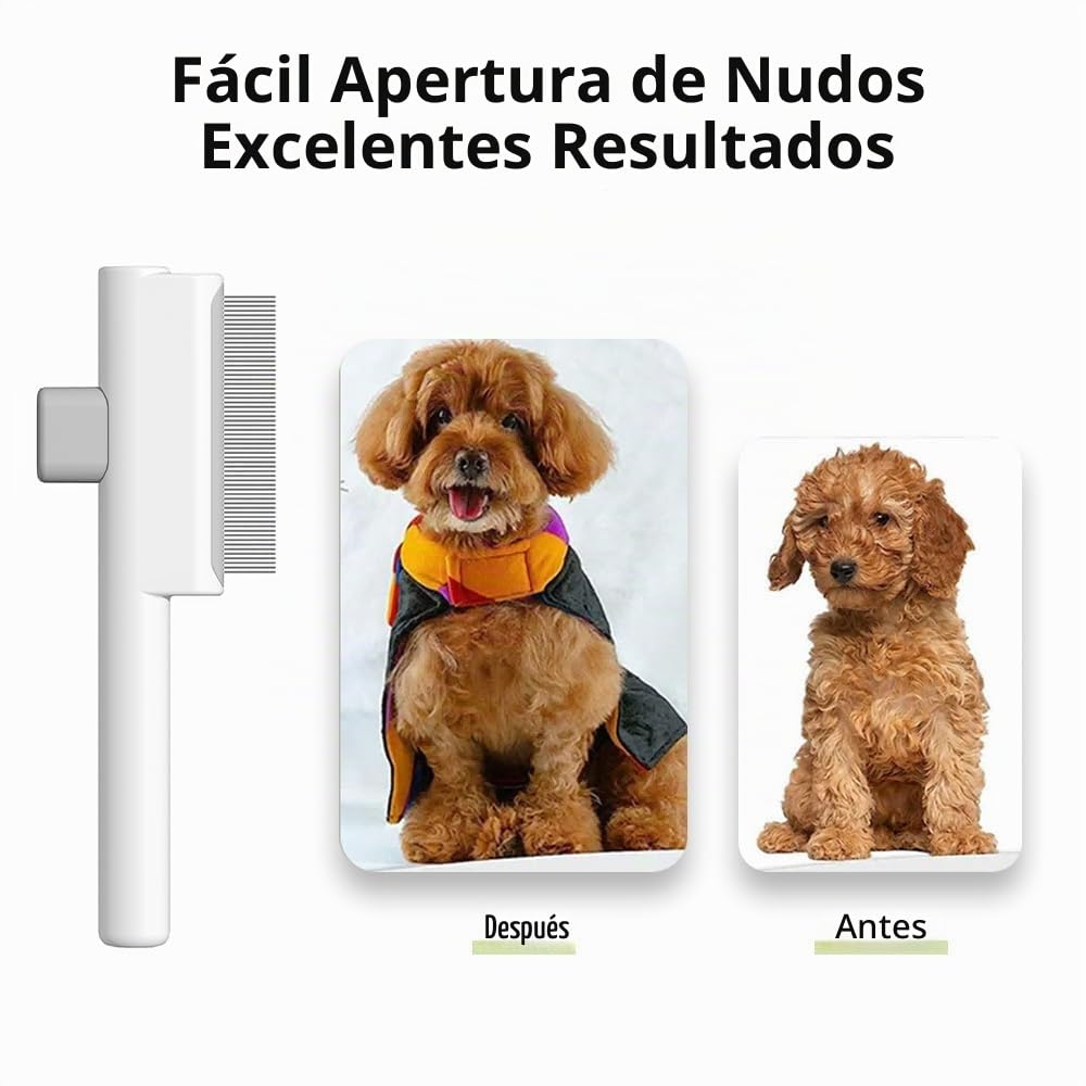 Marchul Juego de 2 peines autolimpiantes para mascotas, cepillo de...