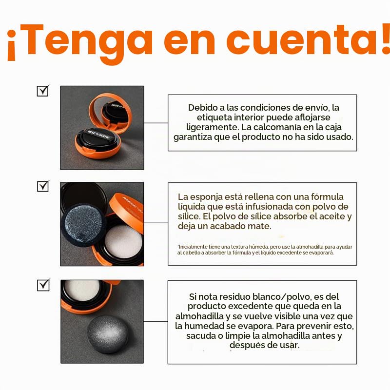 Mise En Scene Tap and Clear - Cojín de champú seco coreano para muj...