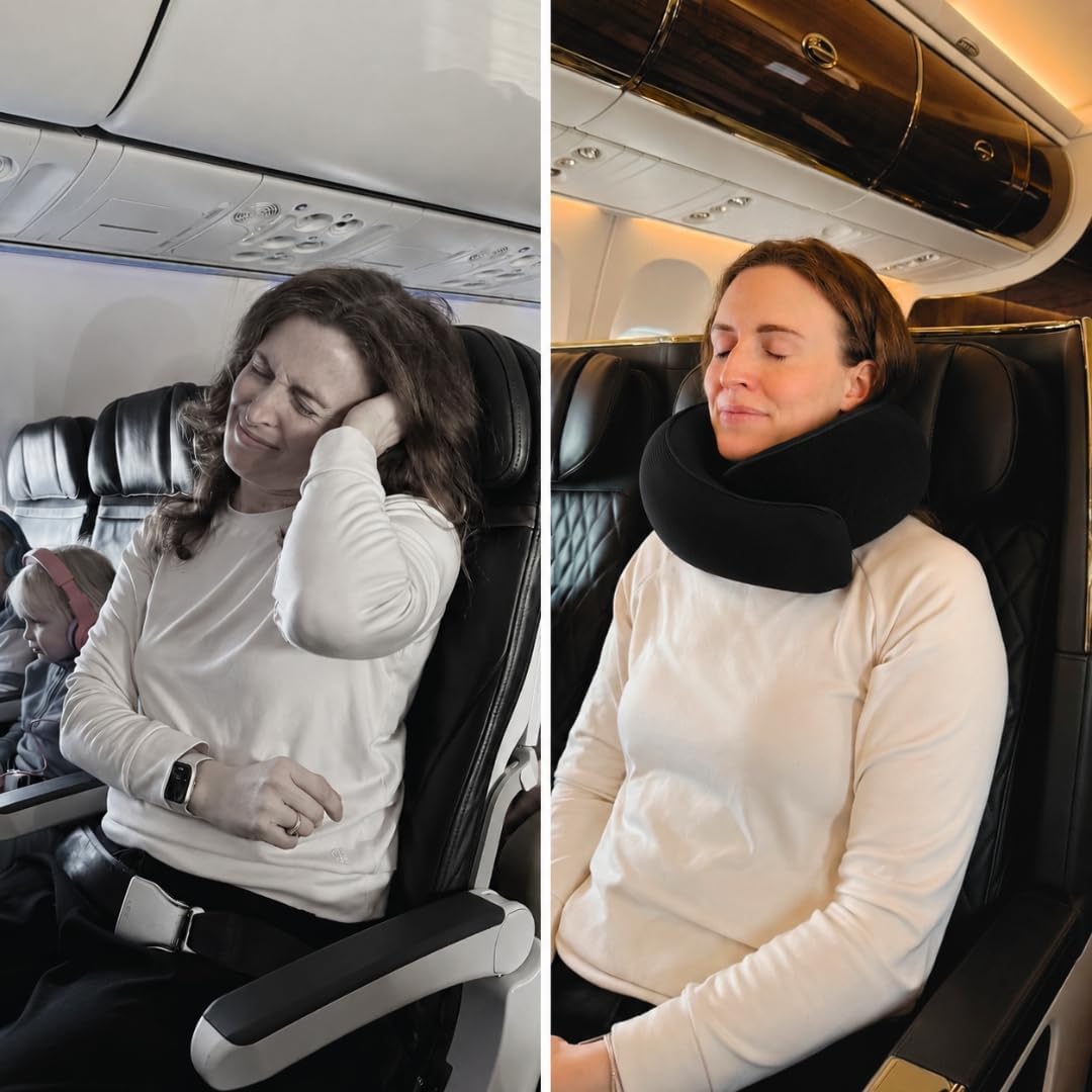 FlyHugz® Almohada de viaje para el cuello de espuma viscoelástica p...