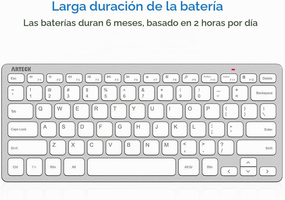 Arteck Teclado inalámbrico 2.4G ultradelgado y compacto con teclas...