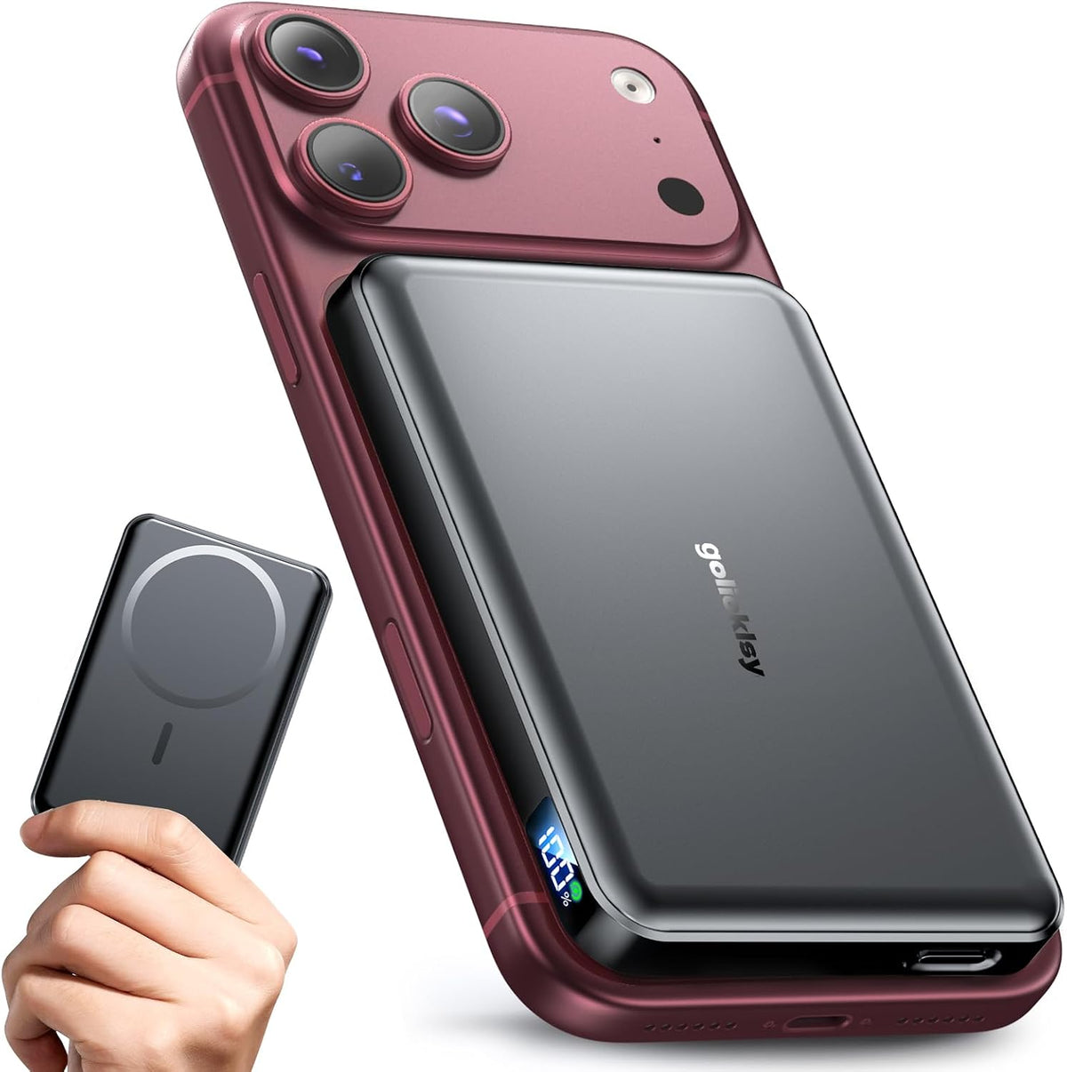 Cargador portátil 10000mAh, banco magnético del poder para el carga...