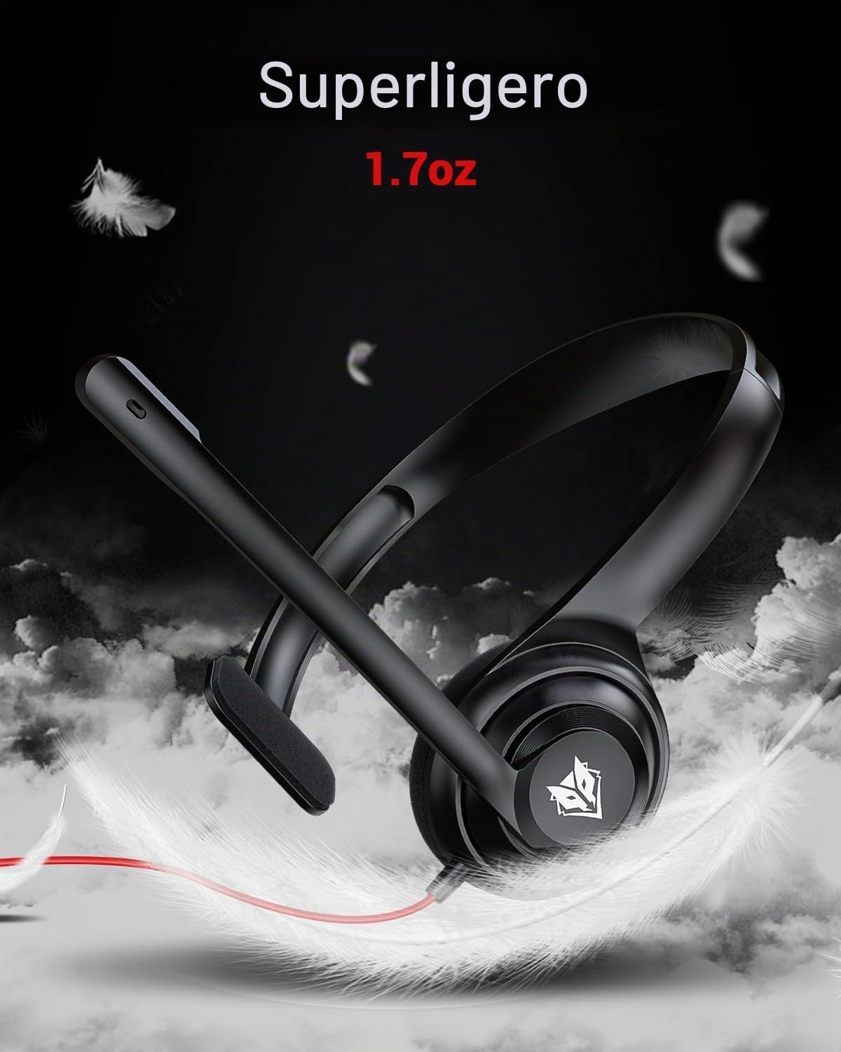 NUBWO Auriculares USB C\/3.5 HW02 con micrófono, silencio en línea...