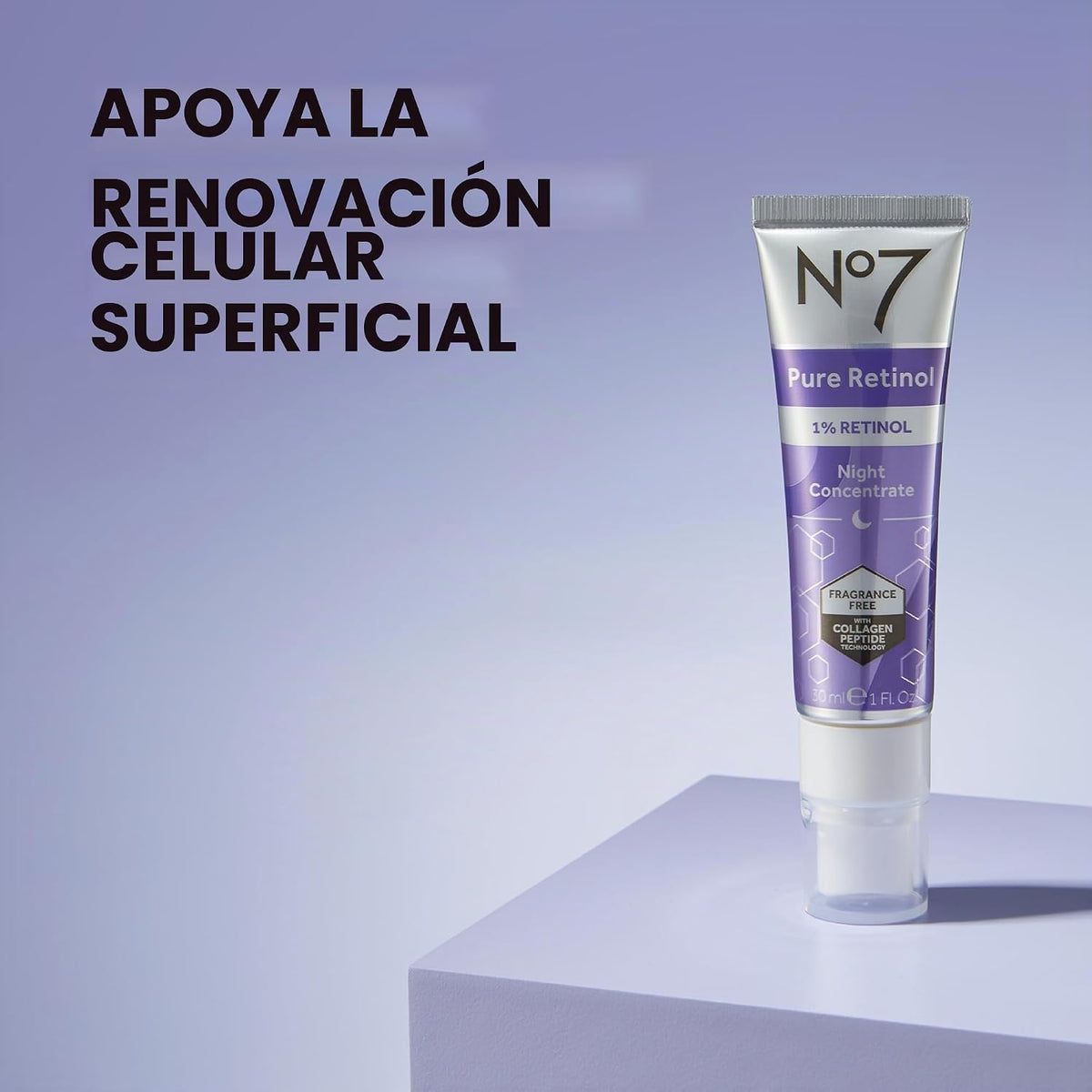 No7 Pure Retinol 1% Concentrado Nocturno - Suero de Retinol Antiarr...